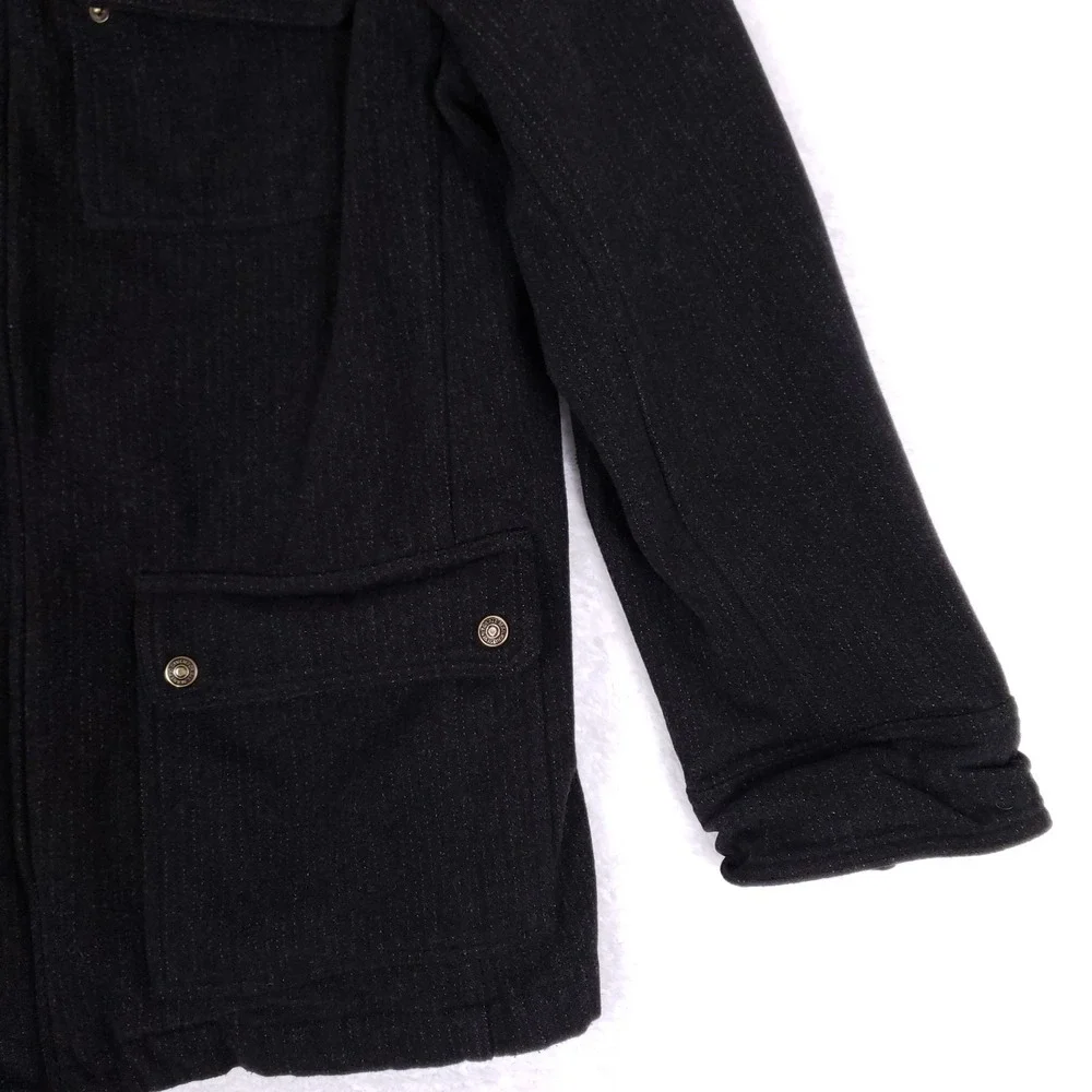 7 For All Mankind Wool Blend Utility Jacket Size‎ XL Black Rugged Luxe Outerwear